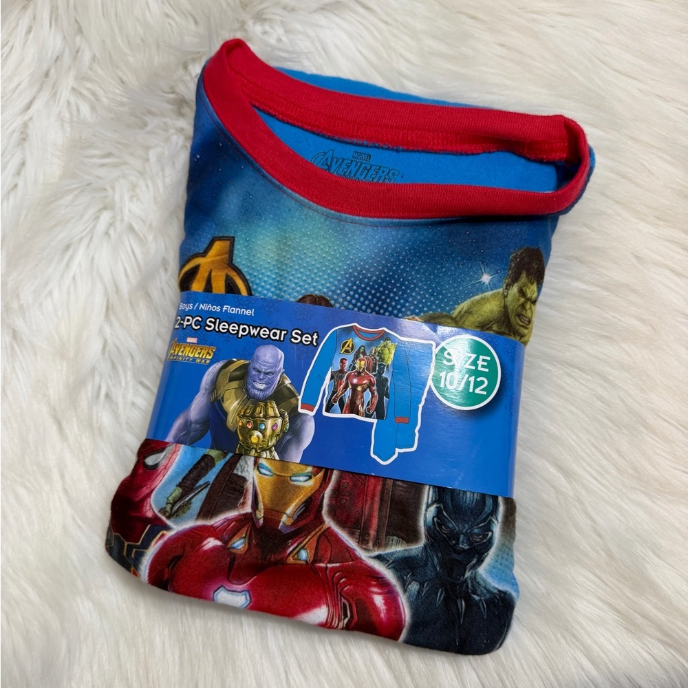 Marvel Avengers boys' flannel 2-piece sleepwear set, size 10/12